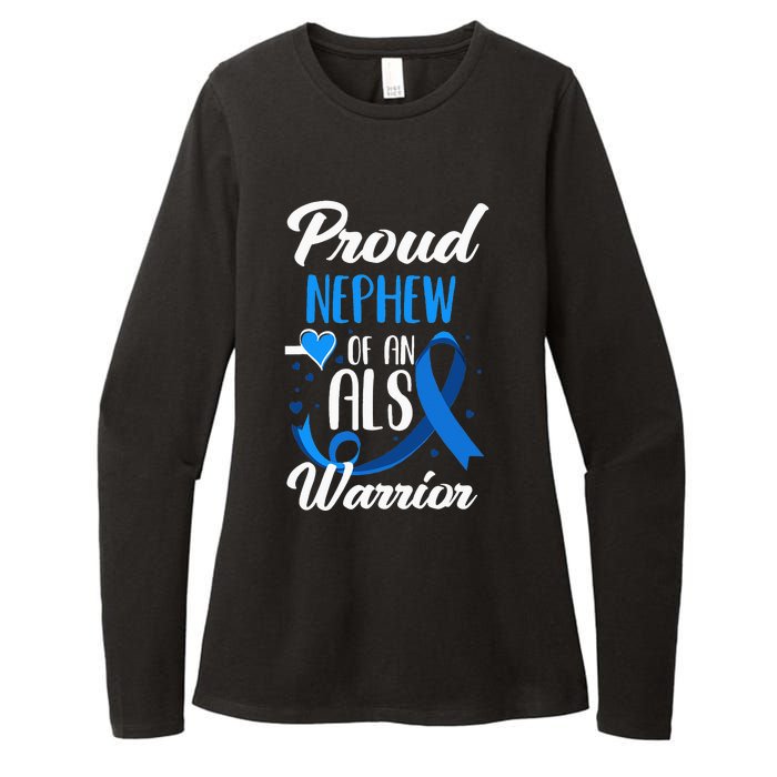 Proud Nephew Of An ALS Warrior Aunt Uncle ALS Awareness Womens CVC Long Sleeve Shirt