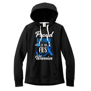 Proud Nephew Of An ALS Warrior Aunt Uncle ALS Awareness Women's Fleece Hoodie