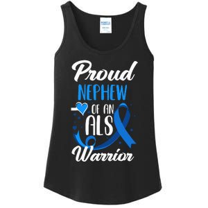 Proud Nephew Of An ALS Warrior Aunt Uncle ALS Awareness Ladies Essential Tank