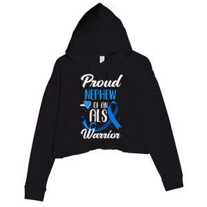 Proud Nephew Of An ALS Warrior Aunt Uncle ALS Awareness Crop Fleece Hoodie