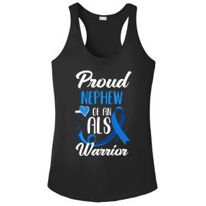 Proud Nephew Of An ALS Warrior Aunt Uncle ALS Awareness Ladies PosiCharge Competitor Racerback Tank