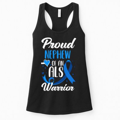 Proud Nephew Of An ALS Warrior Aunt Uncle ALS Awareness Womens Tank Top