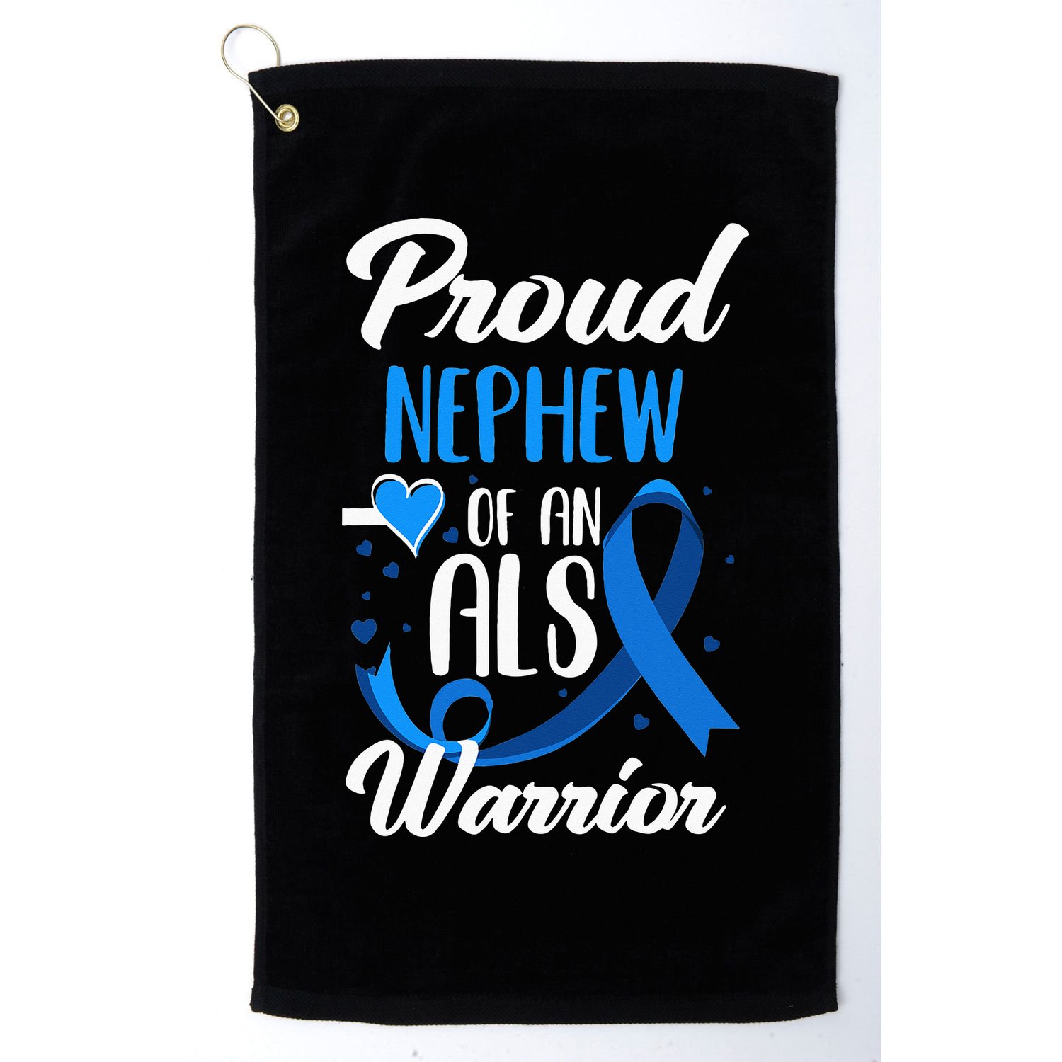 Proud Nephew Of An ALS Warrior Aunt Uncle ALS Awareness Golf Towel