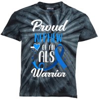 Proud Nephew Of An ALS Warrior Aunt Uncle ALS Awareness Kids Tie-Dye T-Shirt