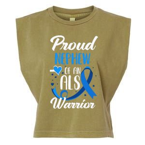 Proud Nephew Of An ALS Warrior Aunt Uncle ALS Awareness Garment-Dyed Women's Muscle Tee