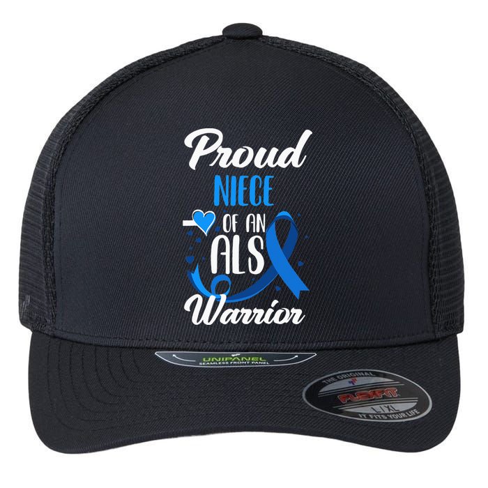 Proud Niece Of An ALS Warrior Aunt Uncle ALS Awareness Flexfit Unipanel Trucker Cap