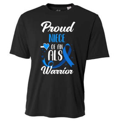 Proud Niece Of An ALS Warrior Aunt Uncle ALS Awareness Cooling Performance Crew T-Shirt