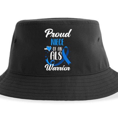 Proud Niece Of An ALS Warrior Aunt Uncle ALS Awareness Sustainable Bucket Hat