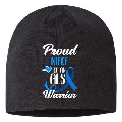 Proud Niece Of An ALS Warrior Aunt Uncle ALS Awareness Sustainable Beanie