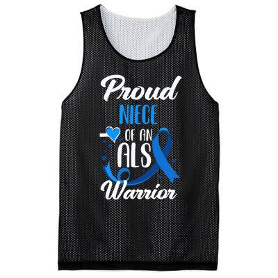 Proud Niece Of An ALS Warrior Aunt Uncle ALS Awareness Mesh Reversible Basketball Jersey Tank