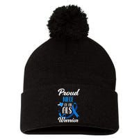 Proud Niece Of An ALS Warrior Aunt Uncle ALS Awareness Pom Pom 12in Knit Beanie