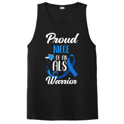 Proud Niece Of An ALS Warrior Aunt Uncle ALS Awareness PosiCharge Competitor Tank