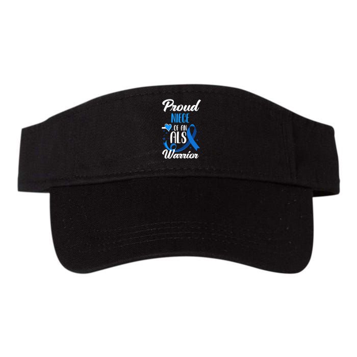 Proud Niece Of An ALS Warrior Aunt Uncle ALS Awareness Valucap Bio-Washed Visor