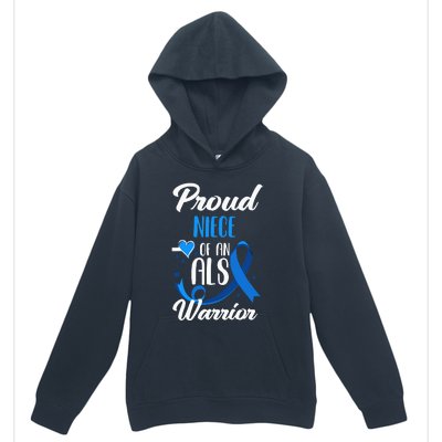 Proud Niece Of An ALS Warrior Aunt Uncle ALS Awareness Urban Pullover Hoodie