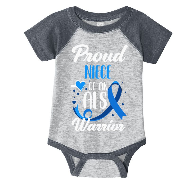 Proud Niece Of An ALS Warrior Aunt Uncle ALS Awareness Infant Baby Jersey Bodysuit
