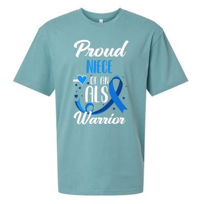 Proud Niece Of An ALS Warrior Aunt Uncle ALS Awareness Sueded Cloud Jersey T-Shirt