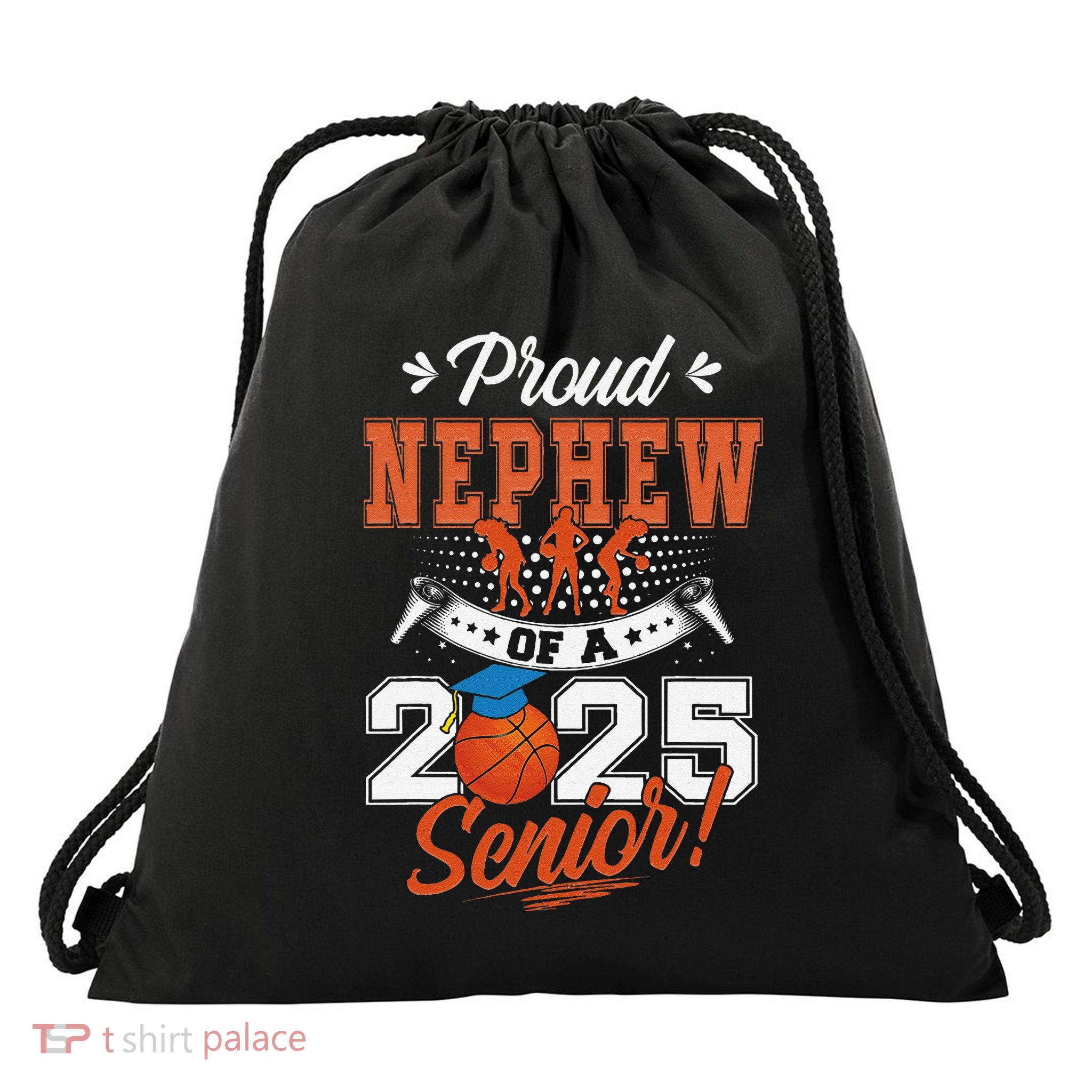 Proud Nephew Of A 2025 Senior Graduate Basketball Gift Drawstring Bag