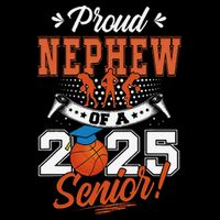 Proud Nephew Of A 2025 Senior Graduate Basketball Gift Drawstring Bag