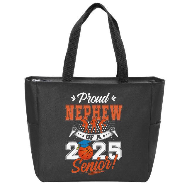 Proud Nephew Of A 2025 Senior Graduate Basketball Gift Zip Tote Bag