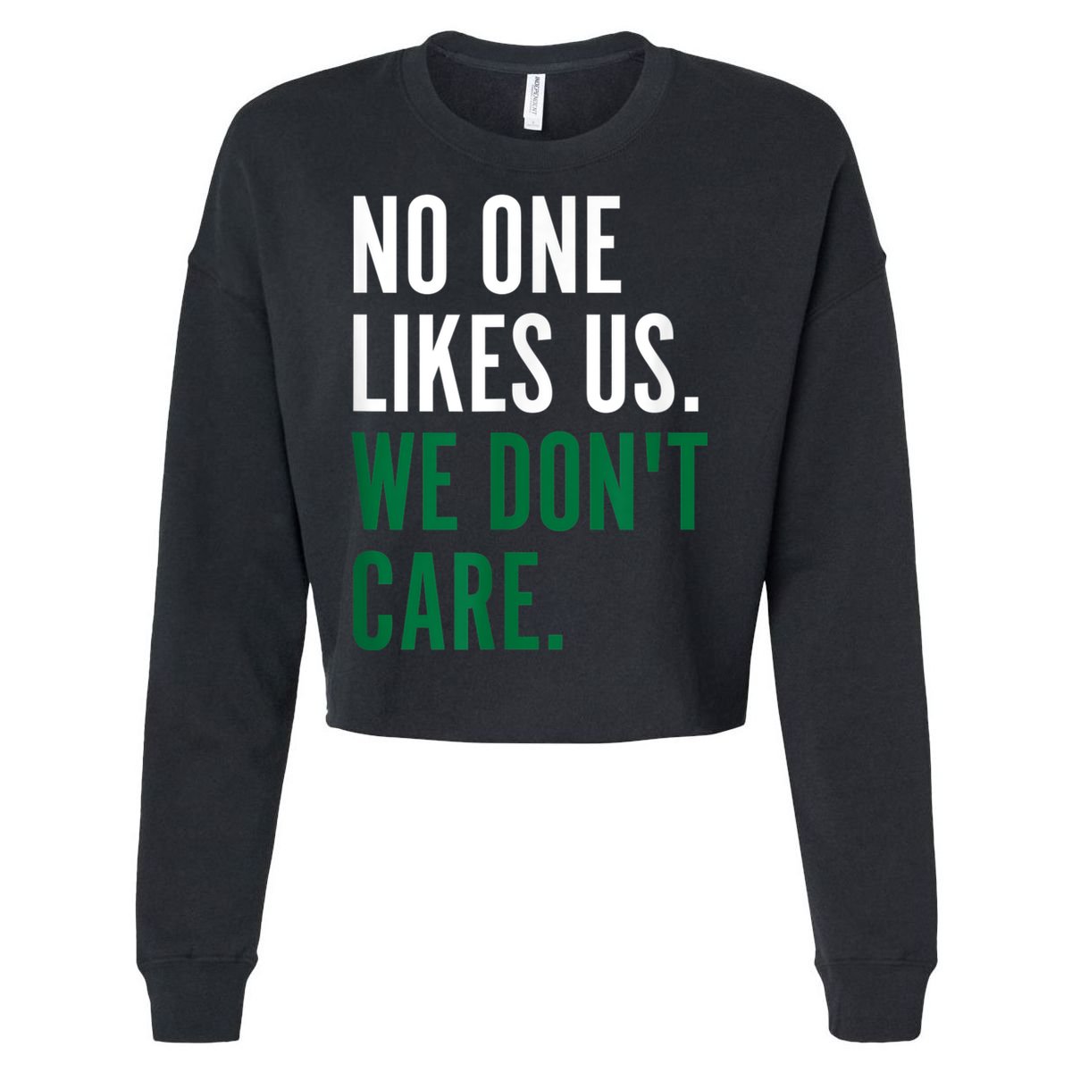 Philadelphia No One Likes Us We Don't Care Philly Fan Cropped Pullover Crew