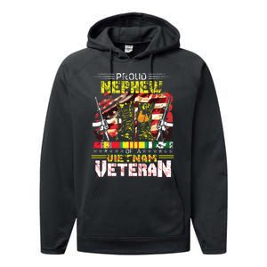 Proud Nephew Of A Vietnam Veteran Vietnam War Vet Performance Fleece Hoodie