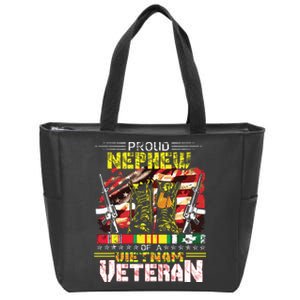 Proud Nephew Of A Vietnam Veteran Vietnam War Vet Zip Tote Bag