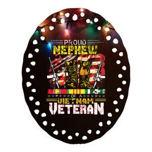 Proud Nephew Of A Vietnam Veteran Vietnam War Vet Ceramic Oval Ornament