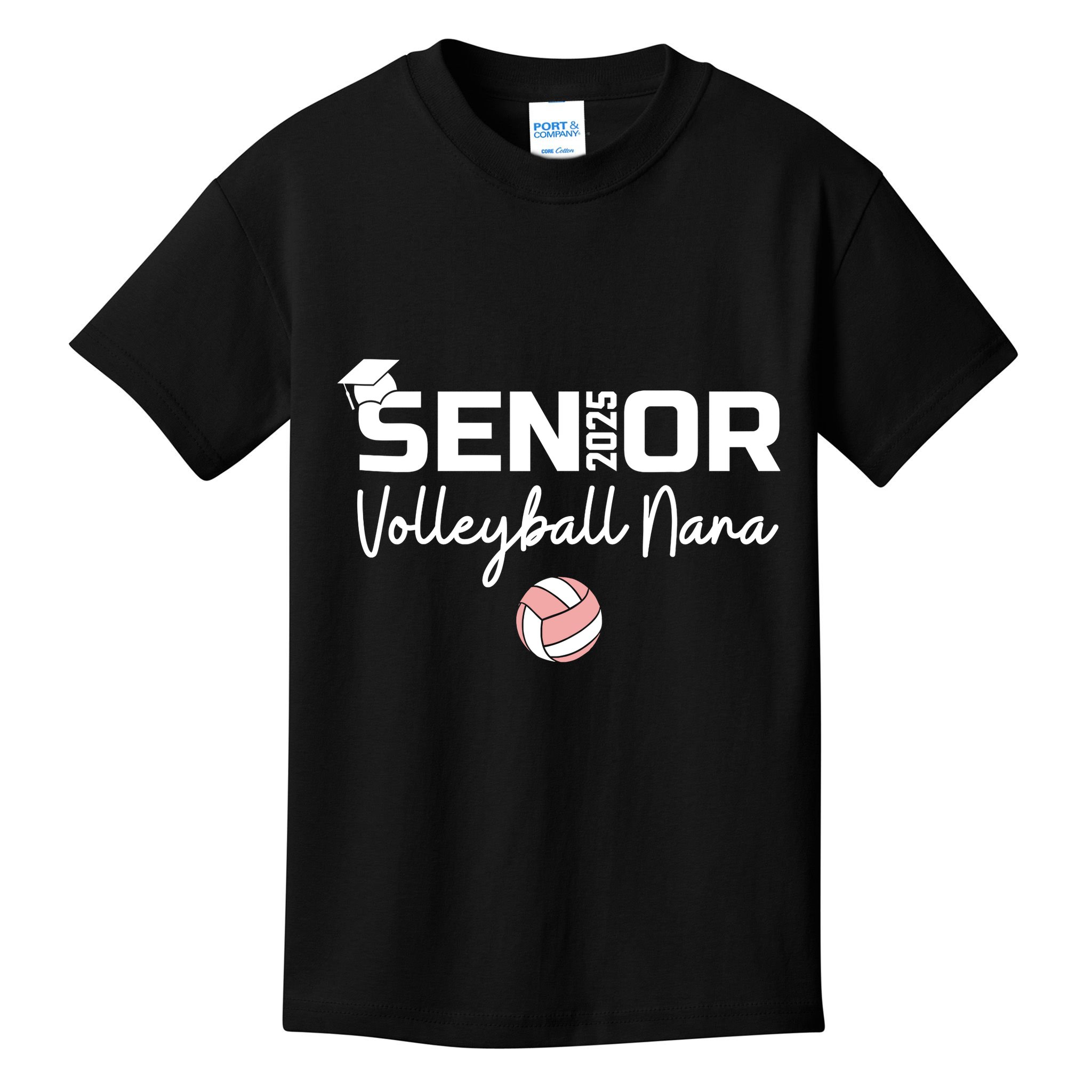 Proud Nana Of A Volleyball Senior 2025 Volleyball Nana Kids T-Shirt