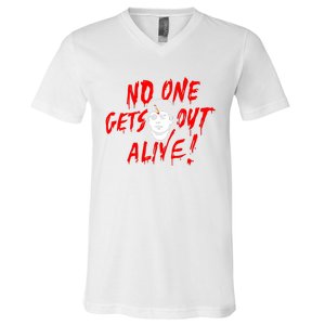 Podmeetsworldshow No One Gets Out Alive V-Neck T-Shirt