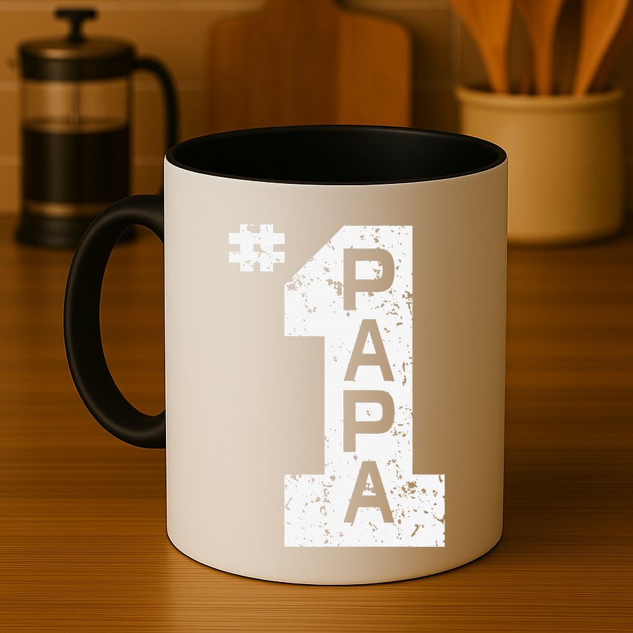Papa Number One 1 Grandpa Fathers Day From Grandson Funny Pa Mug