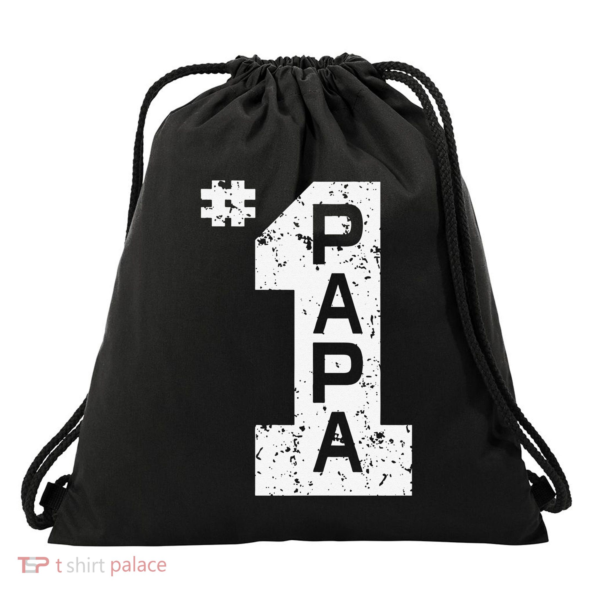 Papa Number One 1 Grandpa Fathers Day From Grandson Funny Pa Drawstring Bag