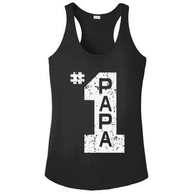 Papa Number One 1 Grandpa Fathers Day From Grandson Funny Pa Ladies PosiCharge Competitor Racerback Tank