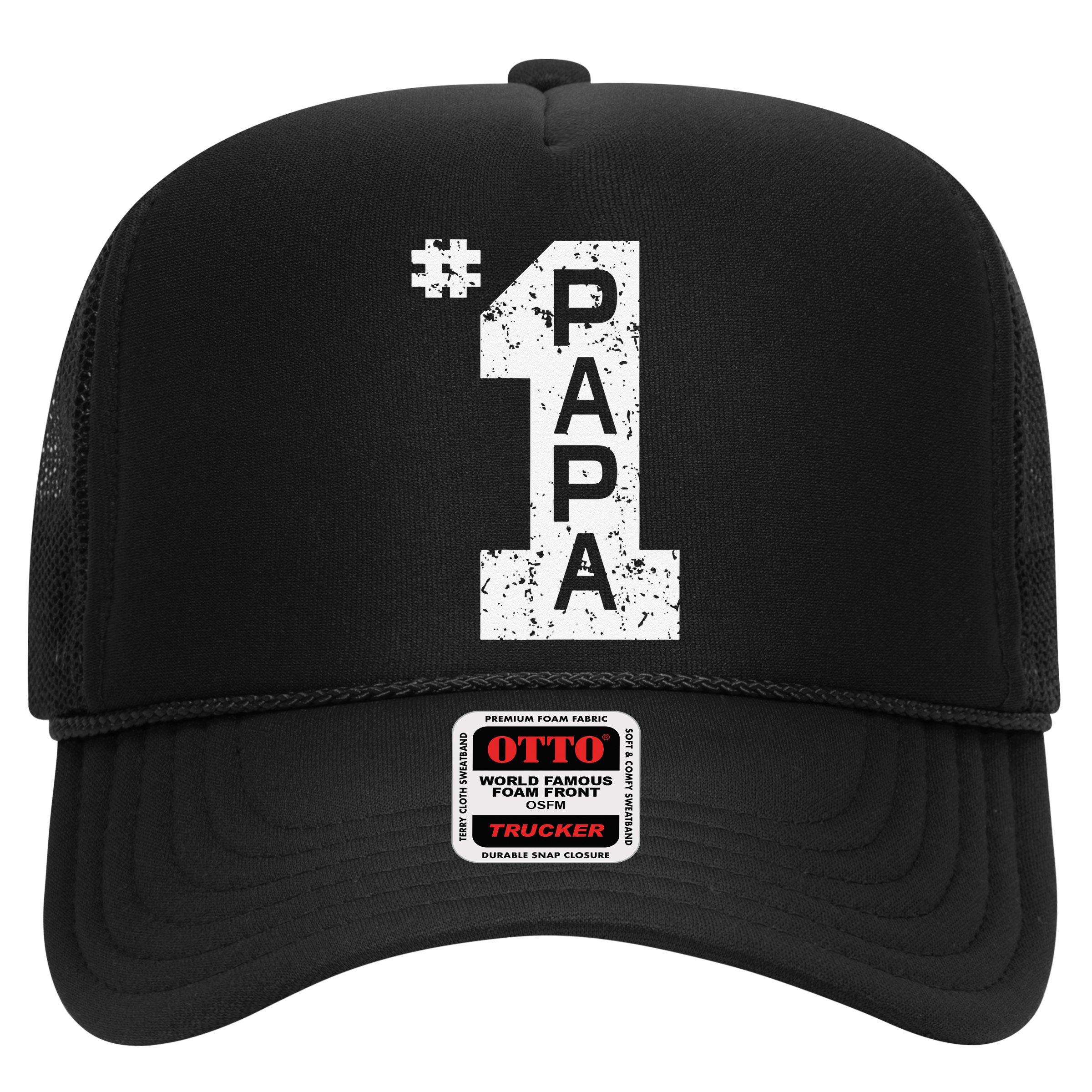 Papa Number One 1 Grandpa Fathers Day From Grandson Funny Pa Trucker Hat
