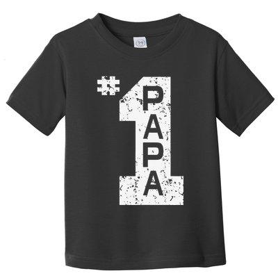 Papa Number One 1 Grandpa Fathers Day From Grandson Funny Pa Toddler T-Shirt