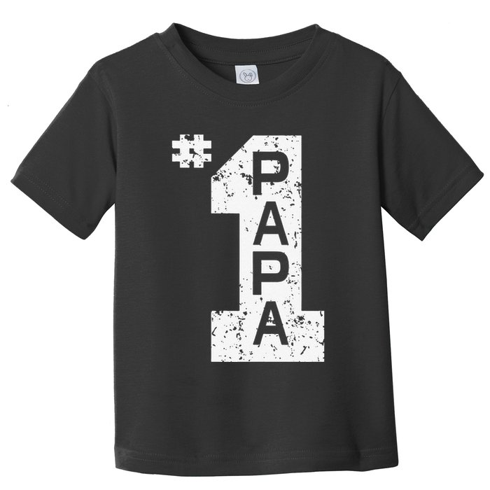 Papa Number One 1 Grandpa Fathers Day From Grandson Funny Pa Toddler T-Shirt