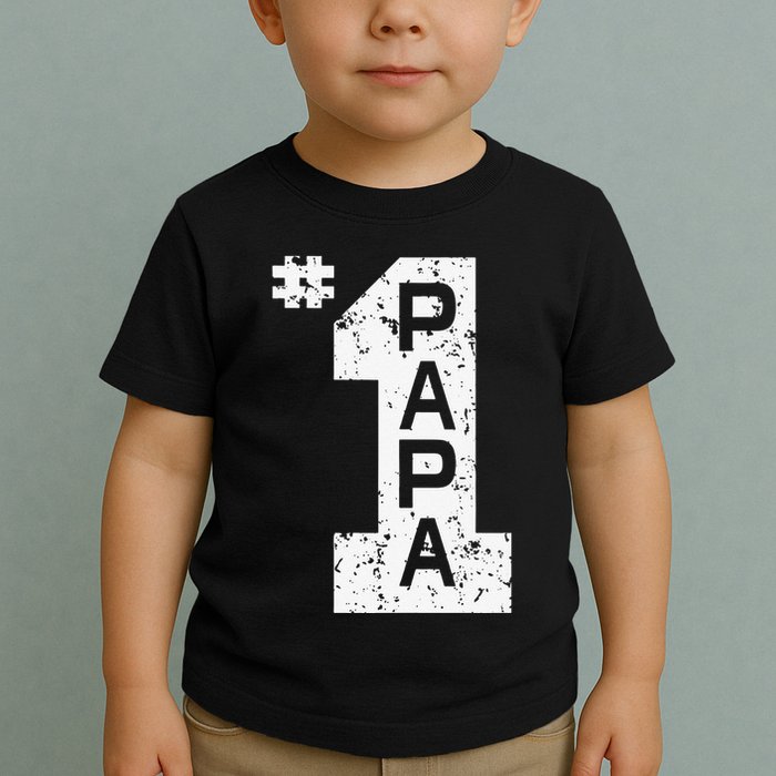 Papa Number One 1 Grandpa Fathers Day From Grandson Funny Pa Toddler T-Shirt