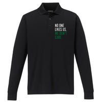 Philadelphia No One Likes Us We Don't Care Philly Fan Performance Long Sleeve Polo