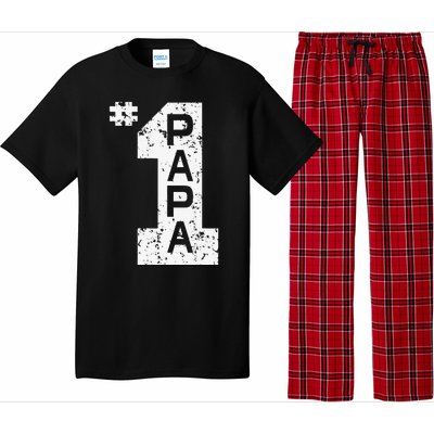 Papa Number One 1 Grandpa Fathers Day From Grandson Funny Pa Pajama Set