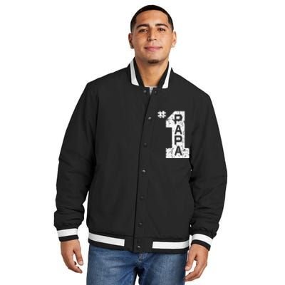 Papa Number One 1 Grandpa Fathers Day From Grandson Funny Pa Insulated Varsity Jacket