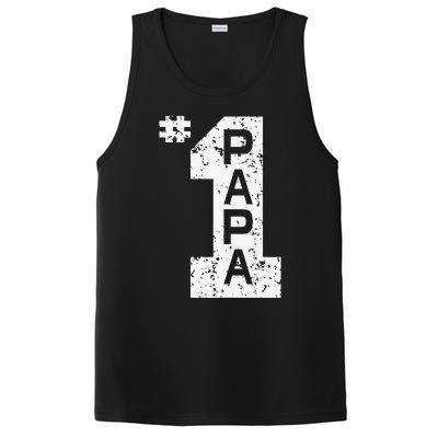 Papa Number One 1 Grandpa Fathers Day From Grandson Funny Pa PosiCharge Competitor Tank