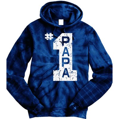 Papa Number One 1 Grandpa Fathers Day From Grandson Funny Pa Tie Dye Hoodie