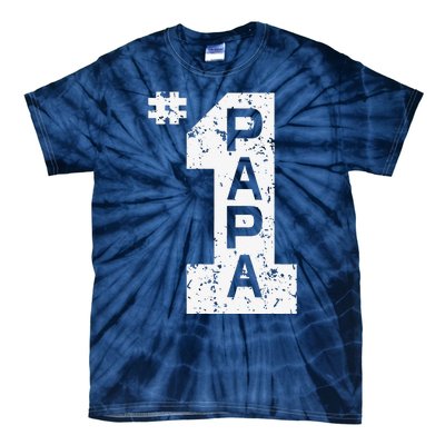 Papa Number One 1 Grandpa Fathers Day From Grandson Funny Pa Tie-Dye T-Shirt