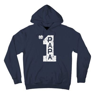 Papa Number One 1 Grandpa Fathers Day From Grandson Funny Pa Tall Hoodie