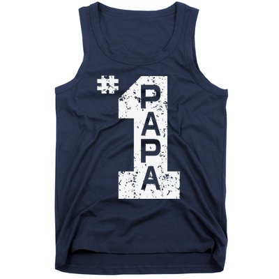 Papa Number One 1 Grandpa Fathers Day From Grandson Funny Pa Tank Top