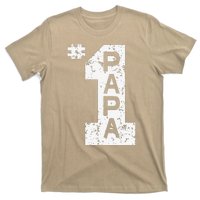 Papa Number One 1 Grandpa Fathers Day From Grandson Funny Pa T-Shirt