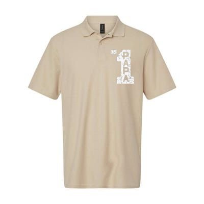 Papa Number One 1 Grandpa Fathers Day From Grandson Funny Pa Softstyle Adult Sport Polo