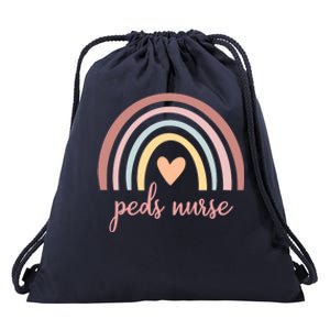 Pediatric Nurse Peds Rn Pediatric Nicu Boho Rainbow Nursing Gift Drawstring Bag