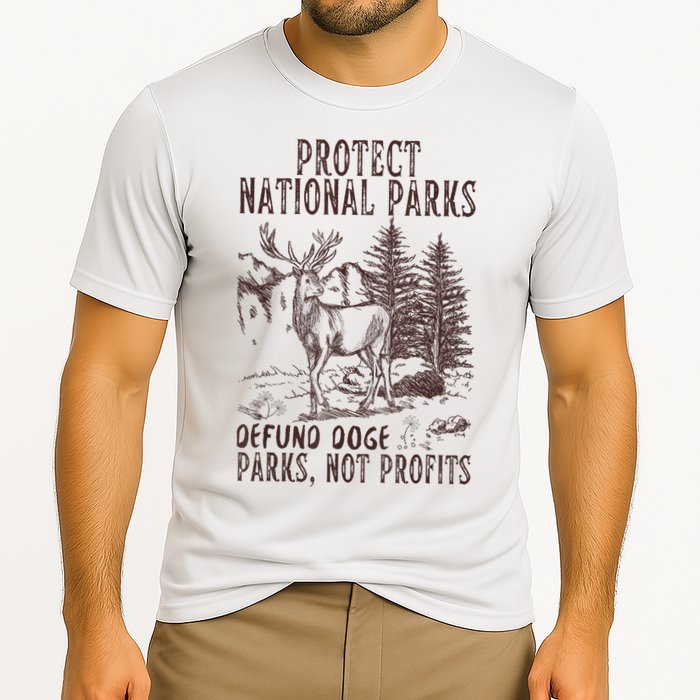 Protect National Parks Defund Doge Support Parks Not Profits Cooling Performance Crew T-Shirt