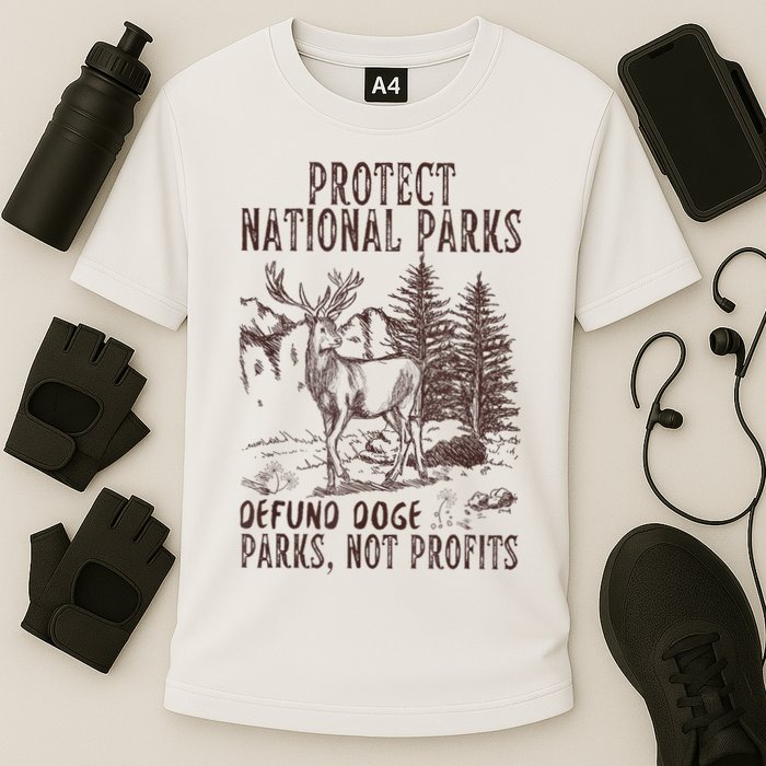 Protect National Parks Defund Doge Support Parks Not Profits Cooling Performance Crew T-Shirt