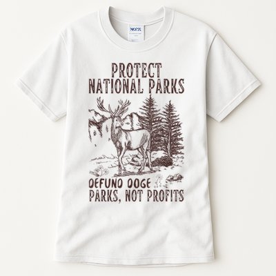 Protect National Parks Defund Doge Support Parks Not Profits Tall T-Shirt